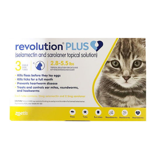 Revolution Plus for Cats 2.8-5.5 lbs Gold - 6 Month Supply