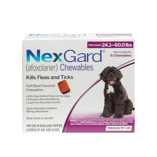 Nexgard Chewables for Dogs 24.1-60lbslbs- 6 pack