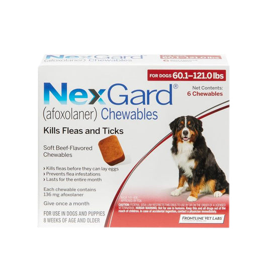 Nexgard Chewables for Dogs 60.1-121+lbs- 6 pack